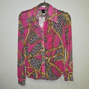 Pink and Gold Sheer Top - Small